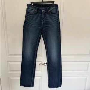 BKE Dark Blue Straight Leg Jeans